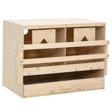 vidaXL Kippenlegkast 2 compartimenten 63x40x45 cm massief, Verzenden