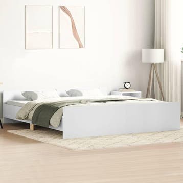 vidaXL Bedframe met hoofd- en voeteneinde wit 180x200 cm, Verzenden