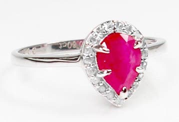 Sans prix de réserve - Bague - 14 carats Or blanc Rubis -