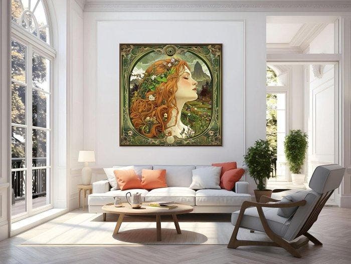 I_KONIQ - Gaia Mother Eart - Mythological art nouveau, Antiek en Kunst, Curiosa en Brocante