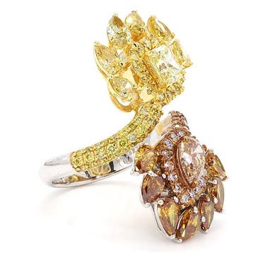 Bague de cocktail - 18 carats Or blanc, Or jaune - 4.08ct.