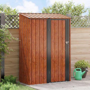 vidaXL Tuinhuisjes Bruin 140,5 x 74 x 200 cm Metaal, Verzenden