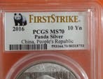 China. 10 Yuan 2016 Panda MS70 (Zonder minimumprijs), Postzegels en Munten