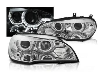 Xenon koplampen AngelEyes DRL Chrome geschikt voor BMW X5, Auto-onderdelen, Verzenden, Nieuw, BMW