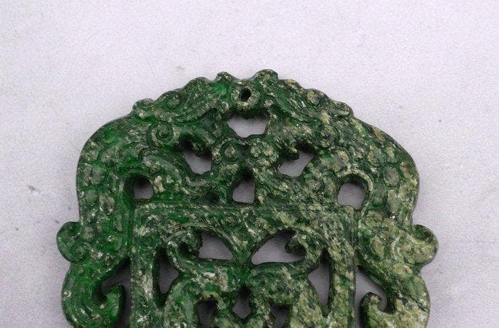 Dubbele Draak en Feniks Nefriet Geluksbrenger - Antiek, Antiquités & Art, Curiosités & Brocante