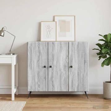 vidaXL Dressoir Grijs sonoma 89 x 34,5 x 80 cm Bewerkt hout, Verzenden