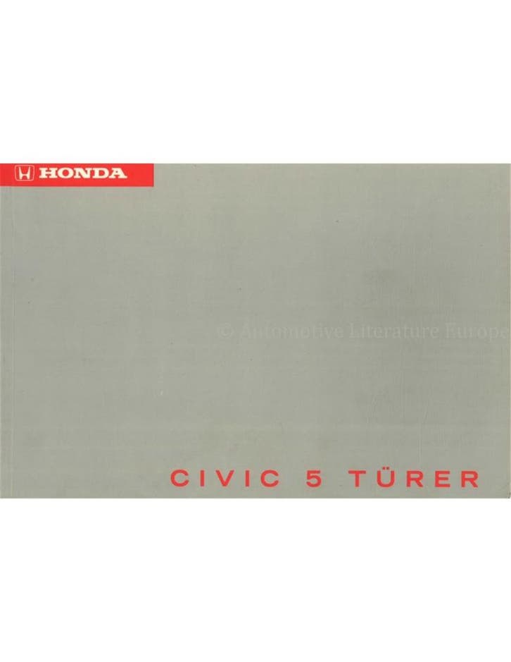1994 HONDA CIVIC 5-DEURS INSTRUCTIEBOEKJE DUITS, Autos : Divers, Modes d'emploi & Notices d'utilisation