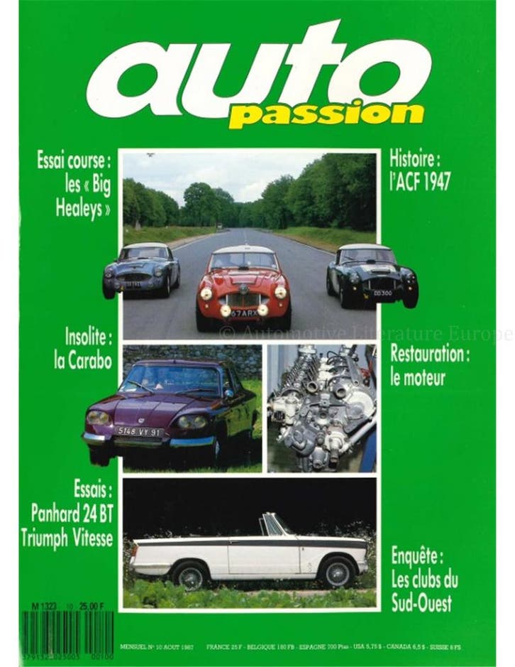 1987 AUTO PASSION TIJDSCHRIFT 10 FRANS, Livres, Autos | Brochures & Magazines