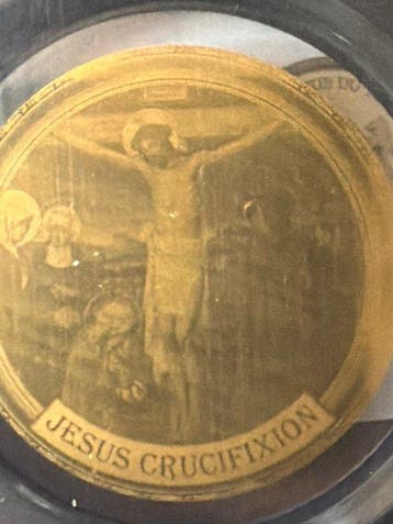 Tsjaad. 5000 Francs Jesus Crucifixion 1/200 oz (.999) mit