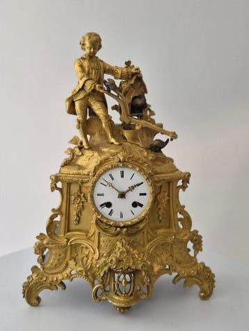Pendule Rococo stijl Brons - 1800-1850