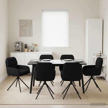 vidaXL Draaikrukken 6 st Kunstleer Zwart 59 x 59,5 x 90 cm, Verzenden, Nieuw