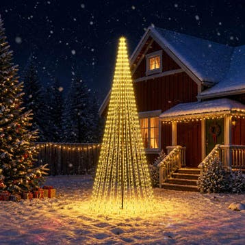 vidaXL LED kerstboom 385 cm 1148 LEDs Warmwit IJzer Zwart, Verzenden