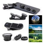 3 in 1 Universele Camera Lens Clip voor Smartphones Goud -, Verzenden, Nieuw