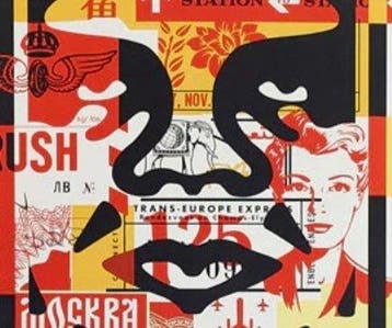 Shepard Fairey (OBEY) (1970) - Face collage