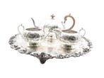 Koffieservies (4) - Hout, Verzilverd, Antiek en Kunst
