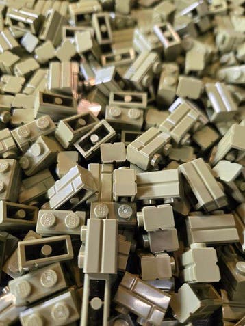 Lego Onderdelen - New Brick Modified 1 x 2 with Masonry, Nieuw