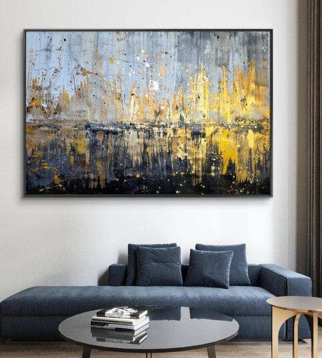 Micha Lenartowicz - Composition with Gold - XXL, Antiek en Kunst, Kunst | Schilderijen | Modern