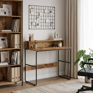 vidaXL Bureau met opslag Oud hout 100 x 50 x 91 cm, Huis en Inrichting, Bureaus, Verzenden, Nieuw