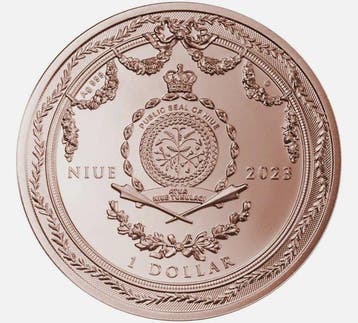 Niue. 1 Dollar 2023 Faberge Pocket Watch 1 Oz mit CoA