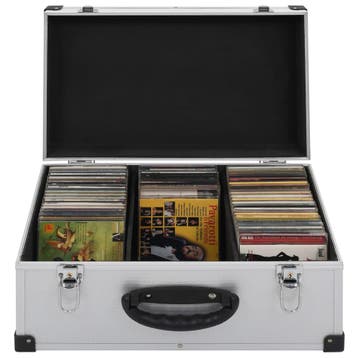 vidaXL Cd-koffer voor 60 cds aluminium ABS zilverkleurig, Verzenden