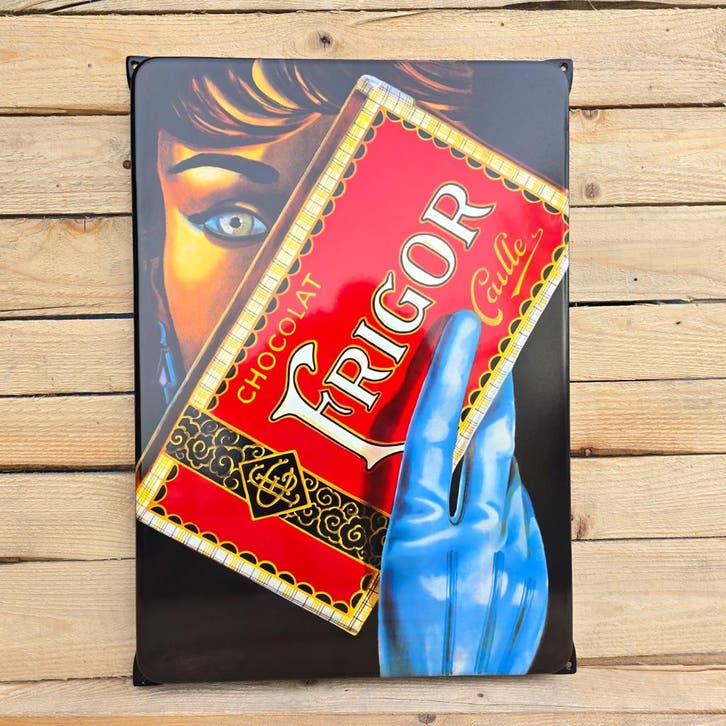 Emaille bord Frigor chocolat, Collections, Marques & Objets publicitaires, Envoi