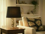 Lampe - Ancienne - Palmier & Girafe - Bronze doré