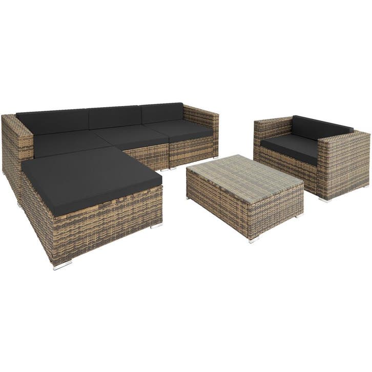 tectake Wicker zitgroep Milaan - natuur, Tuin en Terras, Tuinsets en Loungesets, Verzenden