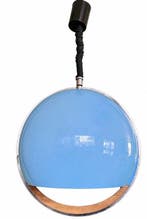 Rolly - Lamp - Plastic, Chroom, Hout - Vintage Blue XL lamp, Antiek en Kunst