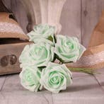 Foamroos Tea Rose Mint Groen 6 cm 6 stuks, Huis en Inrichting, Nieuw