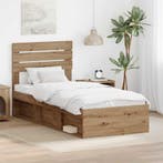 vidaXL Bedframe Ambachtelijk Eiken 100 x 200 cm Massief, Verzenden, Nieuw