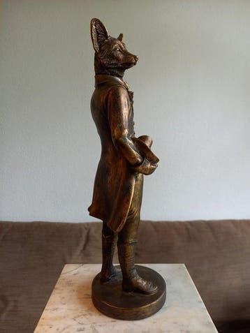 sculptuur, Mijnheer de Vos - 41 cm - Resin, Antiek en Kunst