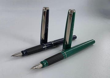 Pelikan - Stratos NOS 1980s – Green & Blue Fountain Pen Set, Nieuw