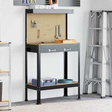 vidaXL Werkbank Zwart 81 x 41 x 145 cm Samengesteld Hout en, Verzenden