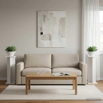 vidaXL Plantenstand 2 st Wit 25 x 25,5 x 80,5 cm Bewerkt, Verzenden, Nieuw