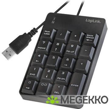 LogiLink ID0184 numeriek toetsenbord Notebook Zwart, Verzenden, Nieuw