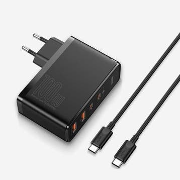 100W Stekkerlader - Quad Port PD / Quick Charge 3.0 - GaN, Verzenden, Nieuw