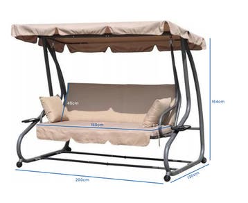 Tuin Schommelbed | 200cm | Laatste Stuks!, Staal, Nieuw, Ophalen of Verzenden, Inklapbaar