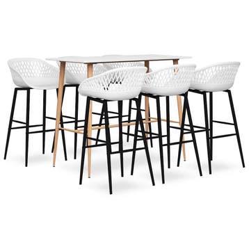 vidaXL 7-delige Barset wit, Verzenden, Nieuw