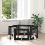 vidaXL Hondenhek met standaarden 6 pcs Zwart eiken 80 x 60, Verzenden
