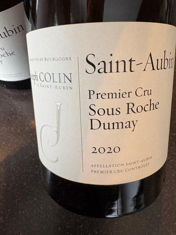 2020 Joseph Colin Sous Roche Dumay - Saint-Aubin 1er Cru -, Nieuw