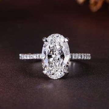 Verlovingsring - 14 karaat Witgoud - 3.46ct. tw. Diamant