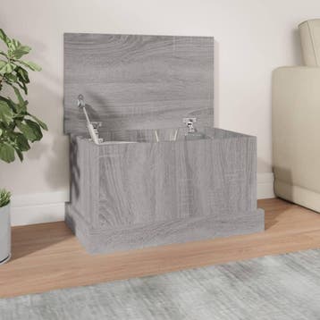 vidaXL Opbergbox 50x30x28 cm bewerkt hout grijs sonoma, Verzenden
