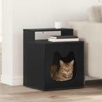 vidaXL Kattenhuis Zwart 42,5 x 40 x 53,5 cm Bewerkt hout, Verzenden