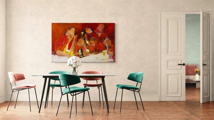 Gerdine Duijsens (1951) - At the Bar, Antiek en Kunst, Kunst | Schilderijen | Modern