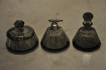 Art Deco Toiletset (3) - Val Saint Lambert - rookglas