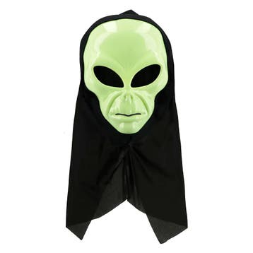 Gezichtsmasker Alien met kap, Verzenden