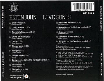 Love Songs [Rocket] 0042281131226, Verzenden, Nieuw in verpakking