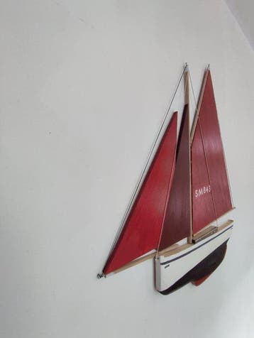 Snijwerk, Sculpture voilier Breton - 80 cm - Hout