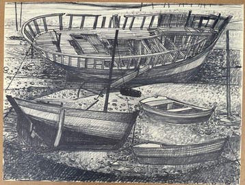 Raymond Legrand (1920-2019) - Plusieurs Coques de Bateaux