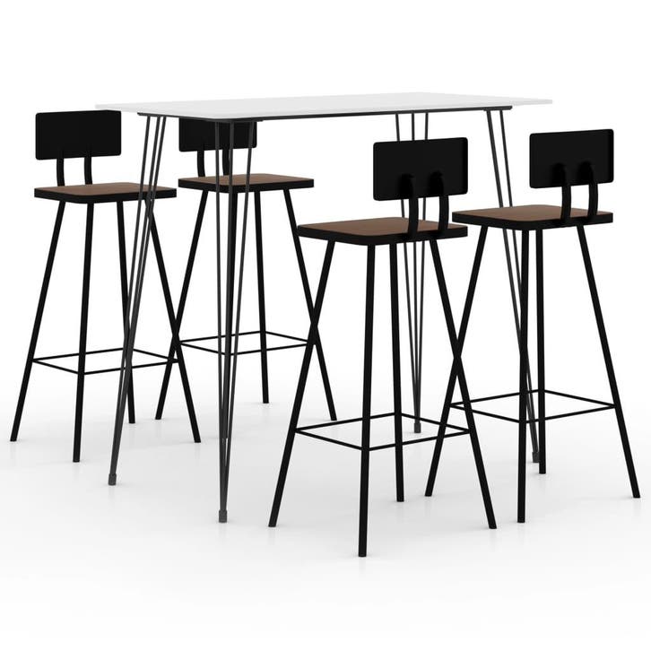vidaXL 5-delige Barset wit, Maison & Meubles, Salles à manger complètes, Envoi